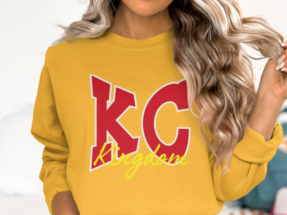 KC Kingdom T-Shirt, Bold Red Lettering, Perfect Fan Apparel, Unique KC Kingdom Design, Casual Wear, Comfortable Tee