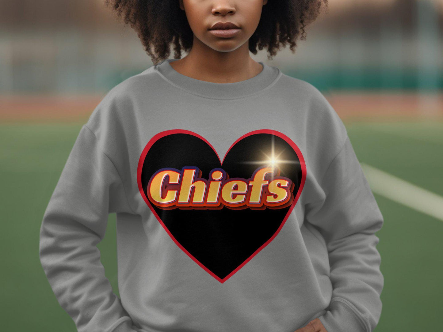 Chiefs Heart Design T-Shirt, Bold Chiefs Fan Tee, Perfect for Sports Enthusiasts, Unique Graphic Tee, Game Day Apparel