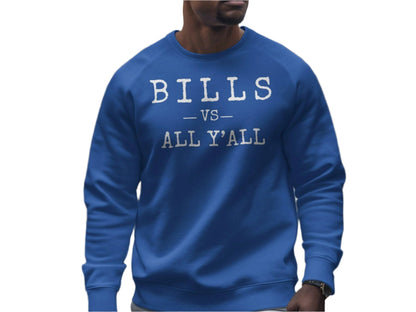 Bills vs All Y'all T-Shirt, Unisex Graphic Tee, Southern Humor Shirt, Funny Country T-Shirt, Casual Novelty Top, Comfortable Fit