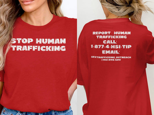 Stop Human Trafficking T-Shirt, Awareness Graphic Tee, Anti Trafficking Statement Shirt, Social Cause Unisex Tee, Advocacy Apparel