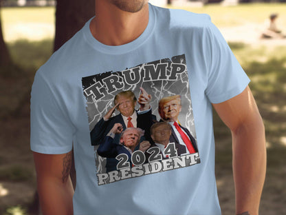 Trump 2024 President T-Shirt, Patriotic Election Shirt, Political Campaign Tee, Support Trump 2024, Bold and Stylish Design