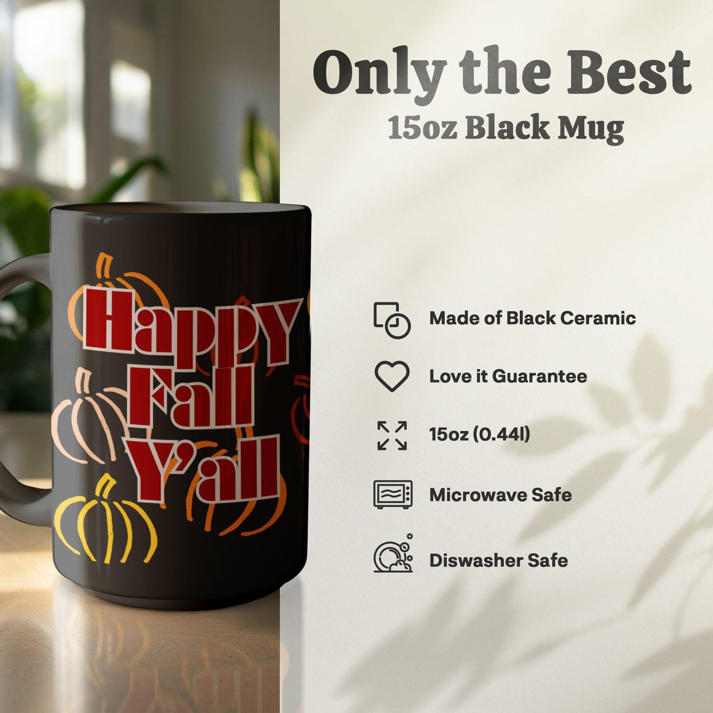 Happy Fall Y'all Mug, Fall Coffee Mug, Autumn Harvest Mug, Pumpkin Themed Mug, Fall Season Mug, Thanksgiving Mug Gift
