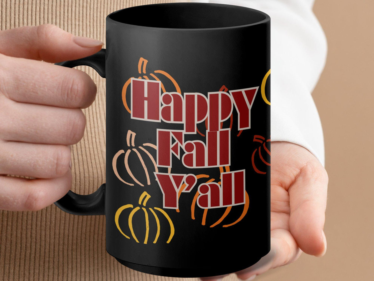 Happy Fall Y'all Mug, Fall Coffee Mug, Autumn Harvest Mug, Pumpkin Themed Mug, Fall Season Mug, Thanksgiving Mug Gift