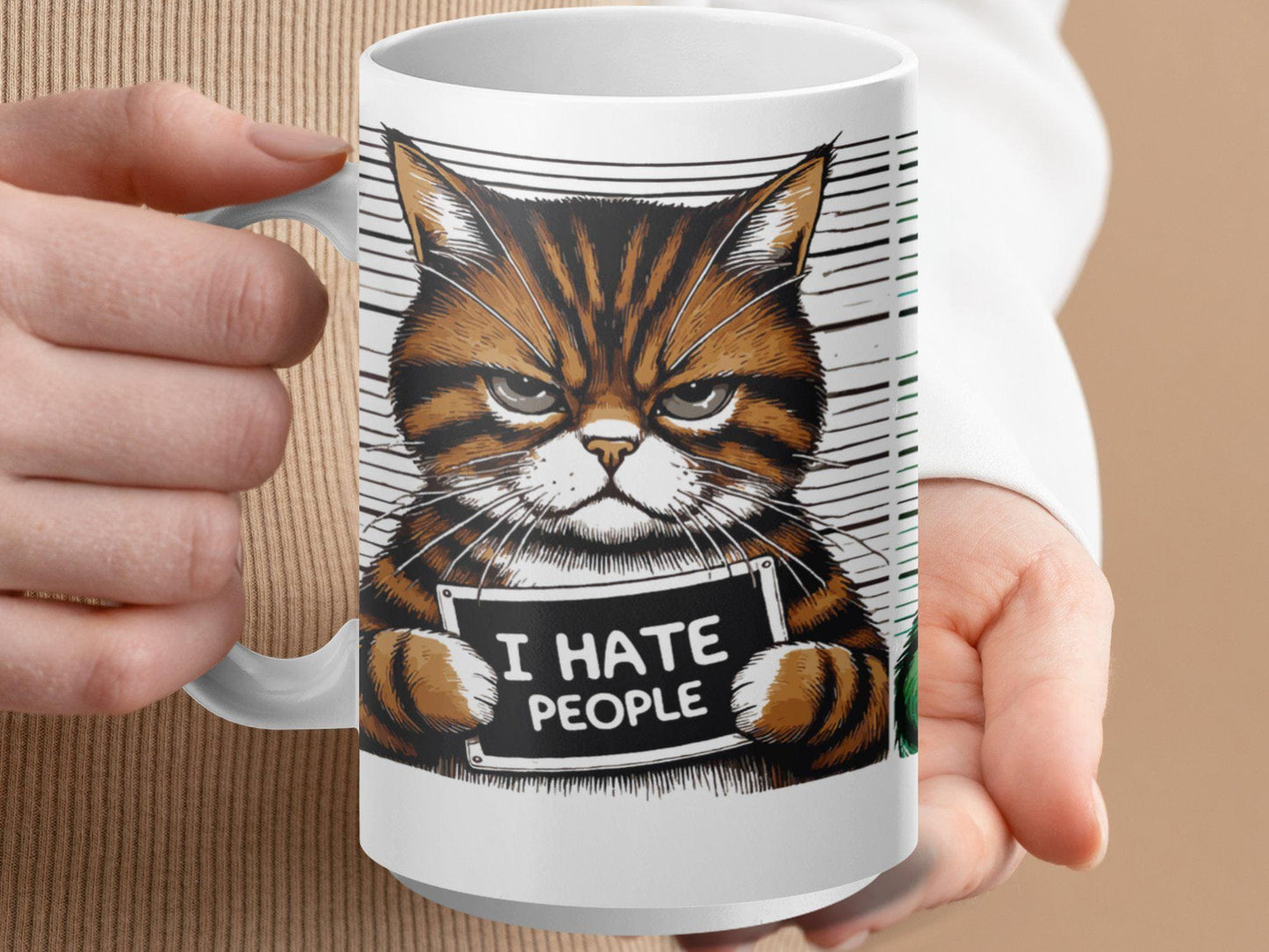 Funny Cat Mug, I Hate People Cat Mug, Sarcastic Cat Lover Gift, Grumpy Cat Mug, Cat Meme Mug, Humor Cat Mug, Cat Owner Present