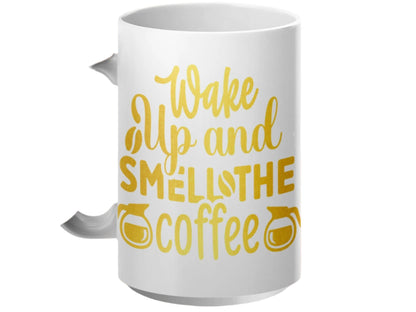 Wake Up and Smell the Coffee Mug Funny Coffee Lover Gift Inspirational Quote Mug Office Desk Decor Cute Coffee Mug