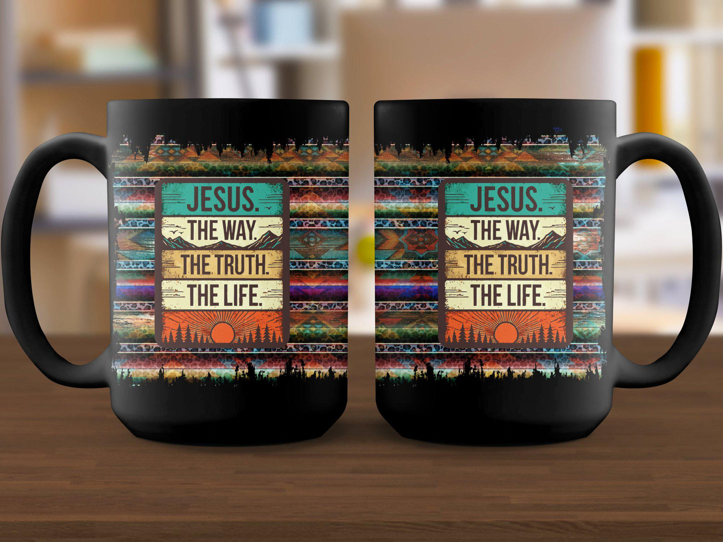 Jesus The Way The Truth The Life Mug, Inspirational Religious Mug, Motivational Coffee Mug, Unique Gift Idea, Colorful Design Mug