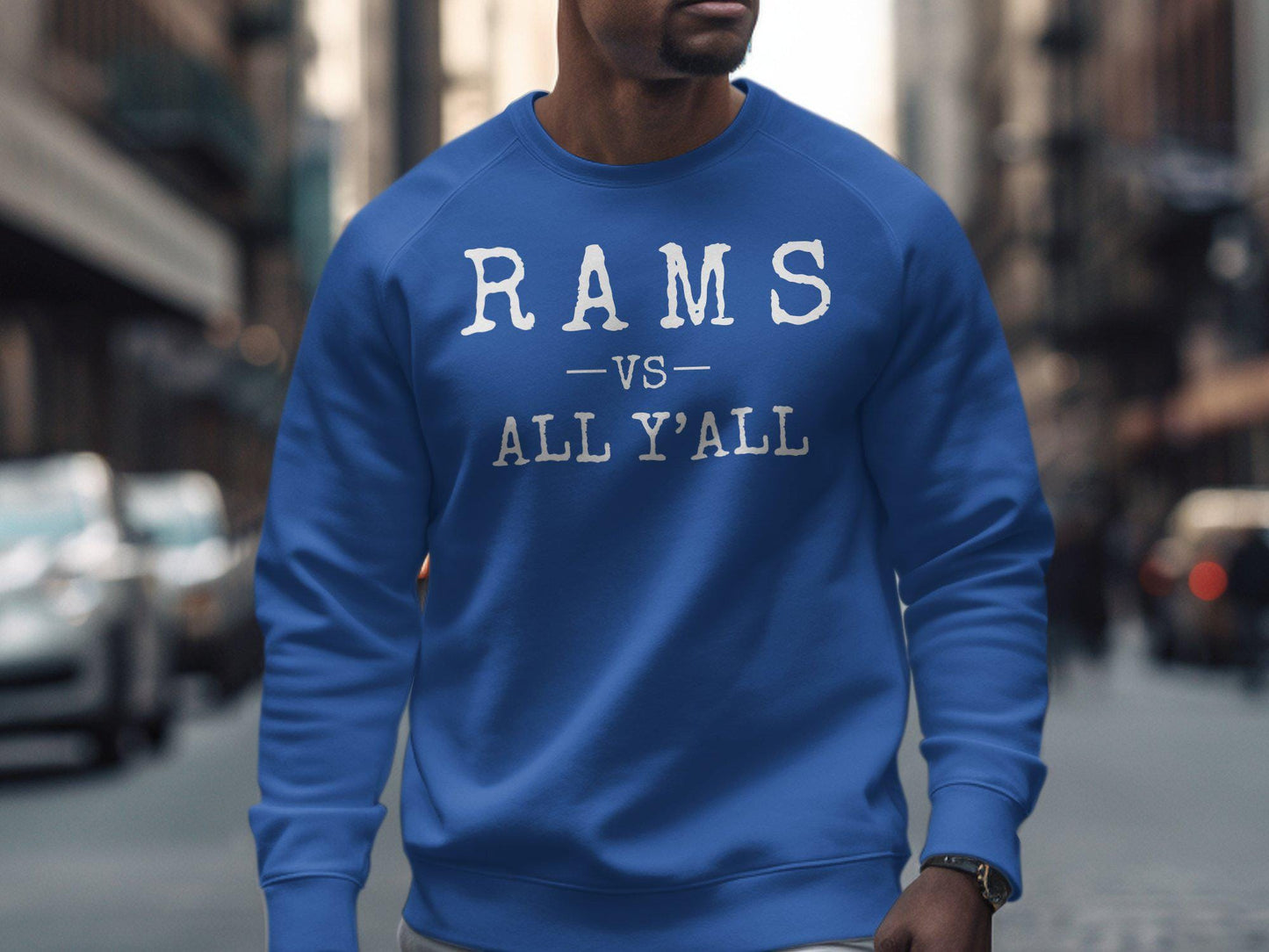 Funny Football Fan T-Shirt, Rams vs All Y'all, Game Day Tee, Unisex Graphic Tee, Vintage Style Sports Shirt, Gift for Fans