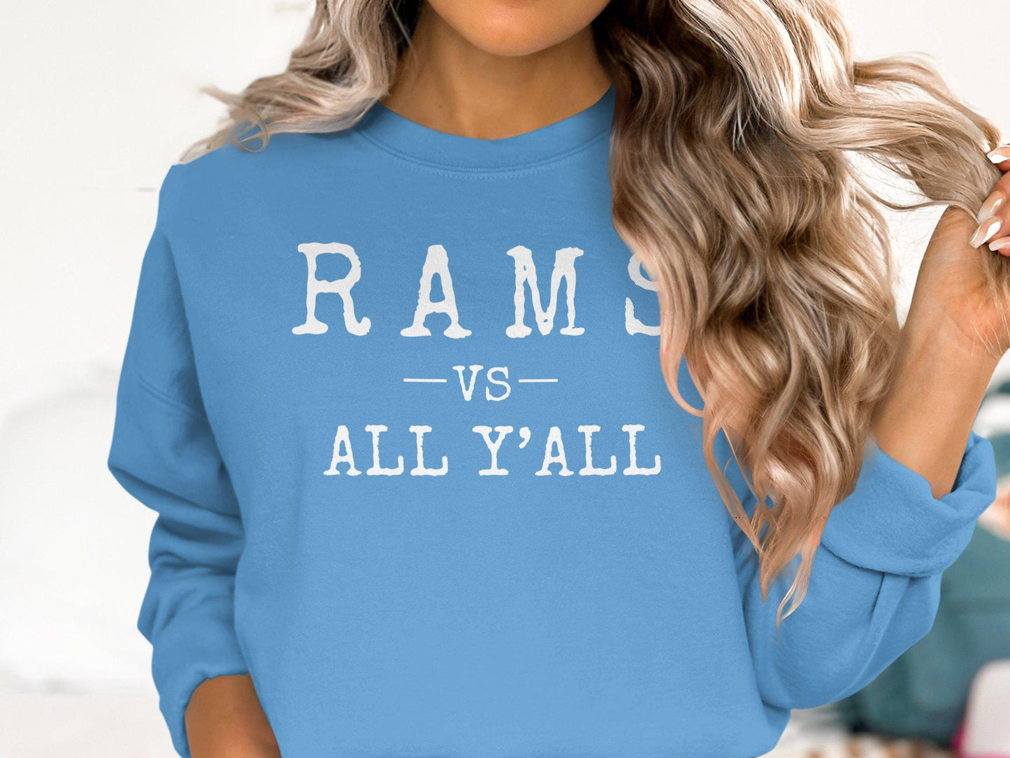 Funny Football Fan T-Shirt, Rams vs All Y'all, Game Day Tee, Unisex Graphic Tee, Vintage Style Sports Shirt, Gift for Fans