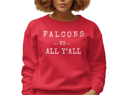 Falcons vs All Y'all Graphic T-Shirt, Unisex Casual Tee, Bold Statement Shirt, Funny Sports Fan Top, Trendy Graphic Tee