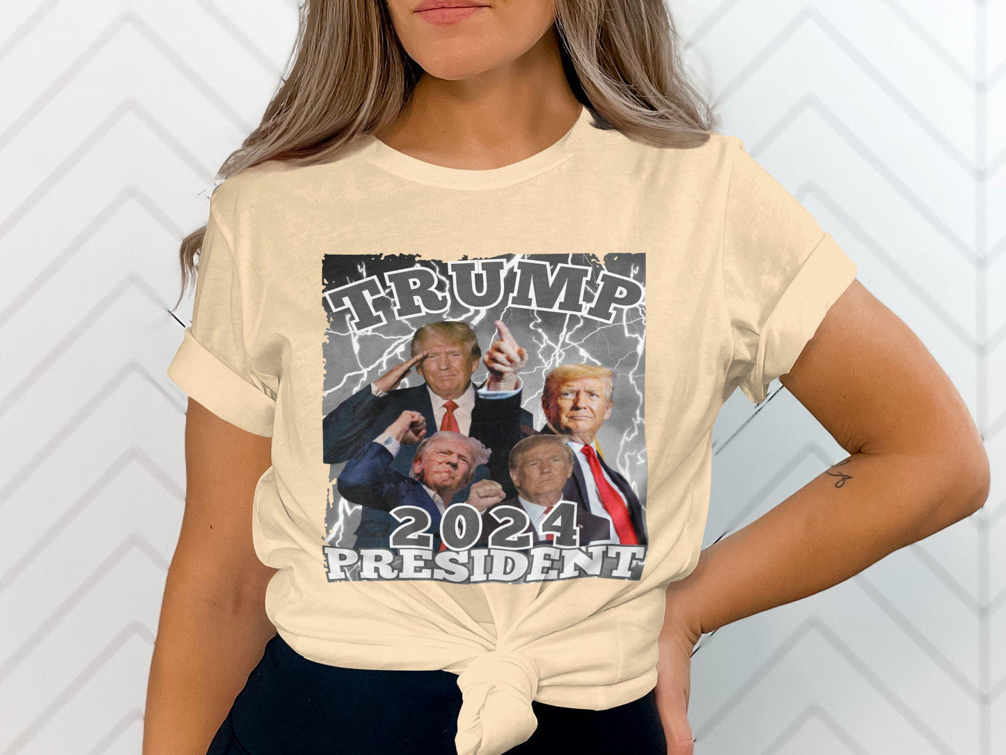 Trump 2024 President T-Shirt, Patriotic Election Shirt, Political Campaign Tee, Support Trump 2024, Bold and Stylish Design