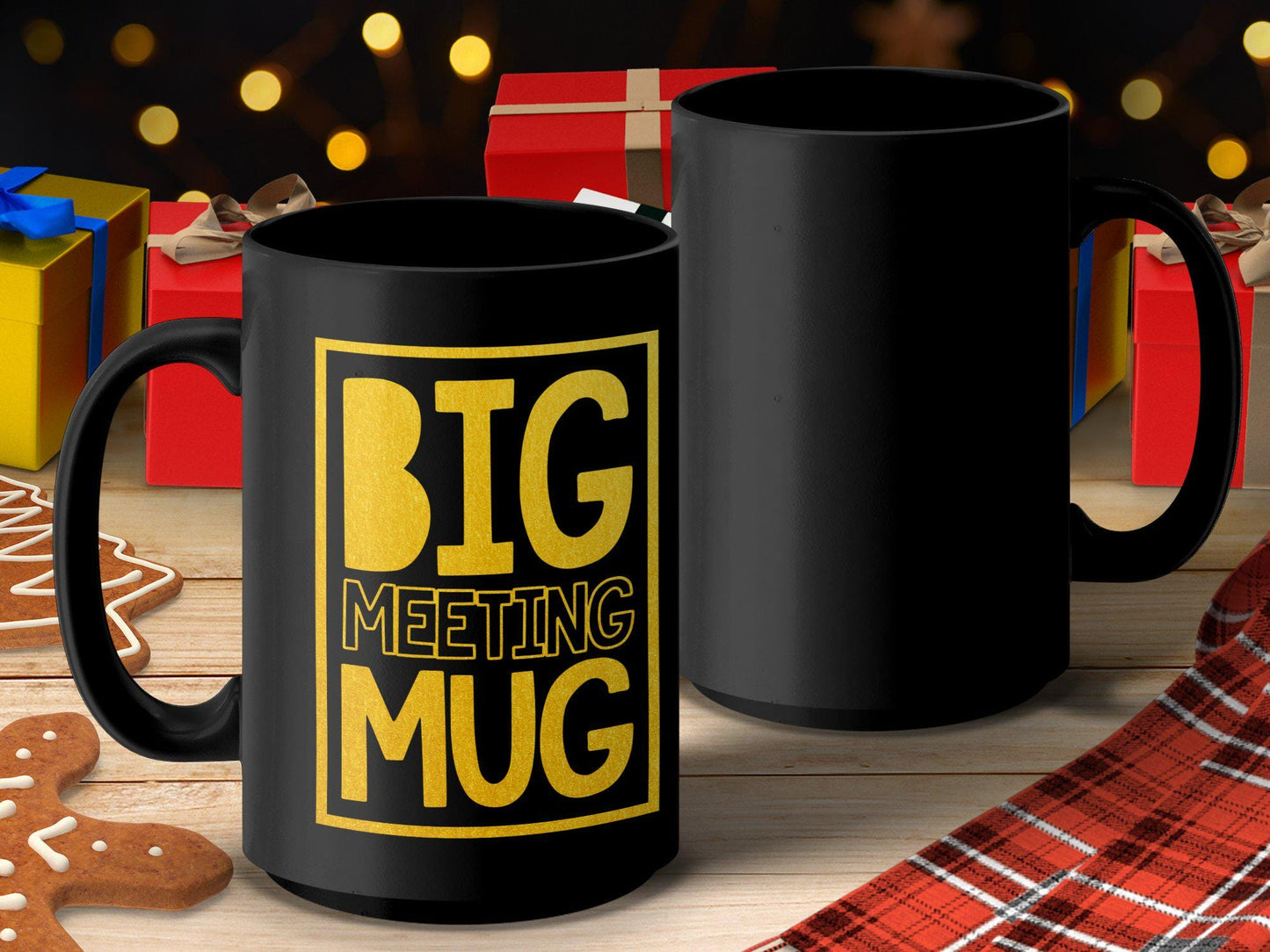 Funny Big Meeting Mug, Large Coffee Cup, Office Humor Mug, Gift For Coworkers, Work From Home Mug, Golden Lettering Mug, Motivational Mug