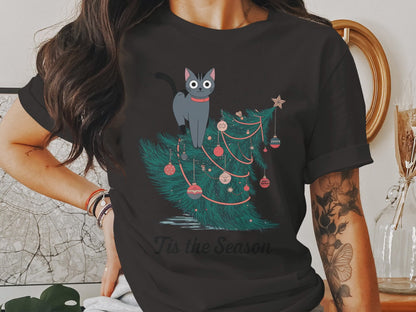 Cute Cat Sweatshirt, Funny Christmas Sweatshirt, Holiday Cat Shirt, Cat Lover Gift